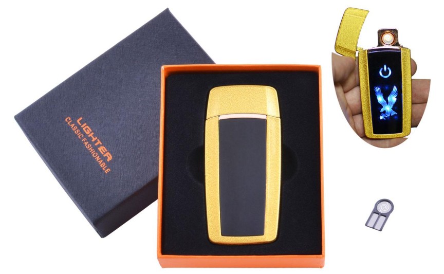 USB  зажигалка в подарочной упаковке Орел (Спираль накаливания) №HL-55 Gold