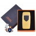USB  зажигалка в подарочной упаковке Lighter (Спираль накаливания) №HL-57 Gold