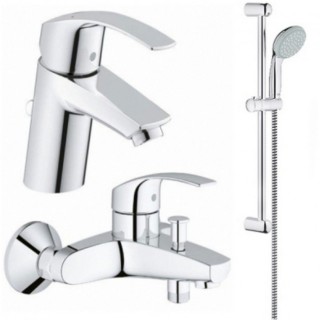 Набор смесителей для умывальника, ванны и душевая стойка S-Size Grohe Eurosmart 123238S