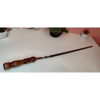 Шампур из нержавейки с деревяной лакированой ручкой