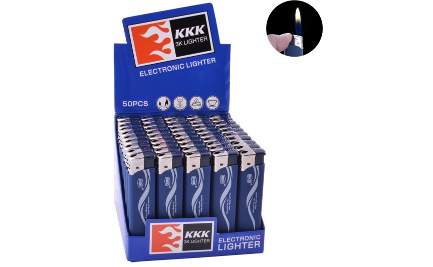 Зажигалка пластиковая KKK резина синяя №156A