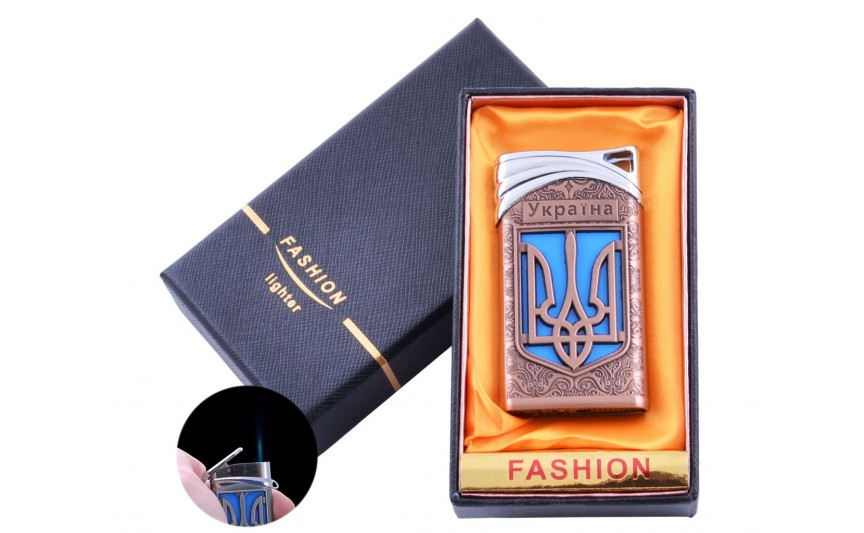 Зажигалка в подарочной коробке "Украина" (Острое пламя) №UA-20 Bronze