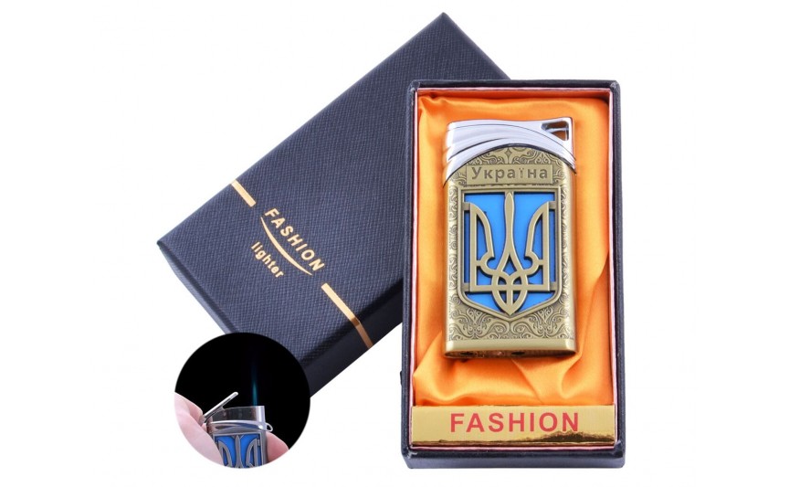 Зажигалка в подарочной коробке "Украина" (Острое пламя) №UA-20 Gold