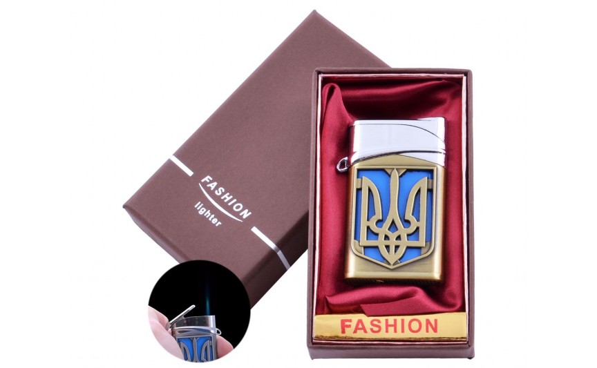 Зажигалка в подарочной коробке "Украина" (Острое пламя) №UA-24 Gold