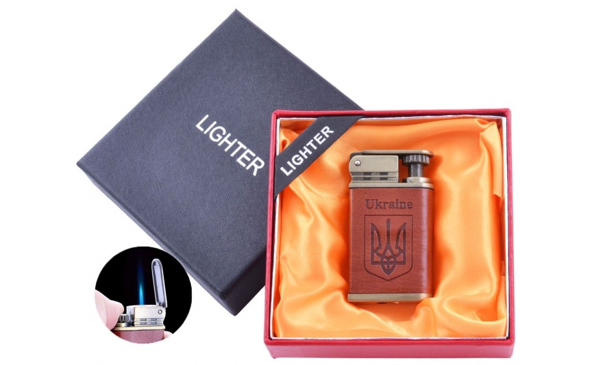 Зажигалка в подарочной коробке "Украина" (Острое пламя) №UA-33 Gold