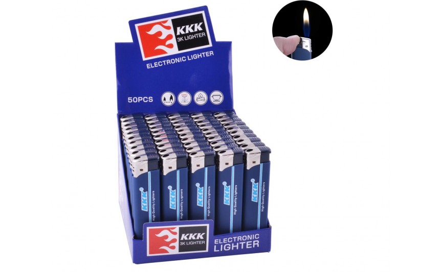 Зажигалка пластиковая KKK резина синяя №156B