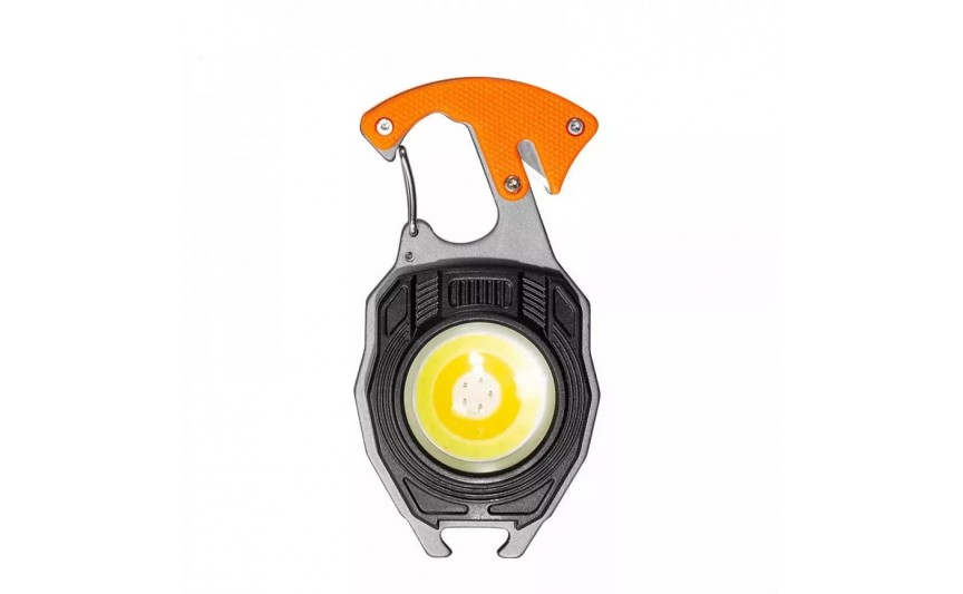 Аккумуляторный LED фонарик W5147  (7 режимов, прикуриватель, карабин, нож, магнит)