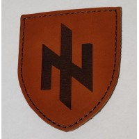 Военный кожаный шеврон "Ідея Нації " "АЗОВ" коричневый