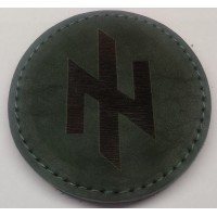 Военный тактический кожаный шеврон "Ідея Нації " "АЗОВ" зелёный