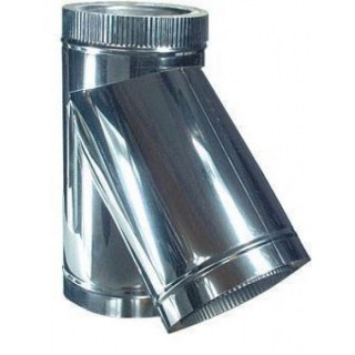 Трійник для димоходу з нержавіючої сталі з термоізоляцією в оцинкованому кожусі 45 ° d 100/160