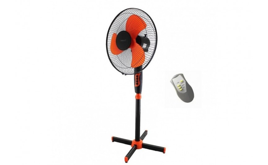 Вентилятор Напольный Wimpex Wx-1603 R С Пультом И Таймером Чёрно-Оранжевый