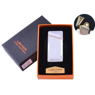 USB  Запальничка в подарунковій упаковці (спіраль розжарювання) №HL-25 Silver