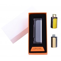 USB  зажигалка в подарочной упаковке Lighter (Спираль накаливания) №HL-35 Black