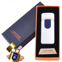 USB  зажигалка в подарочной упаковке Lighter (Спираль накаливания) №HL-43 White