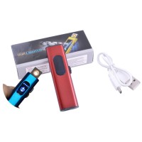 USB  зажигалка в подарочной упаковке Lighter (Спираль накаливания) №HL-59 Red