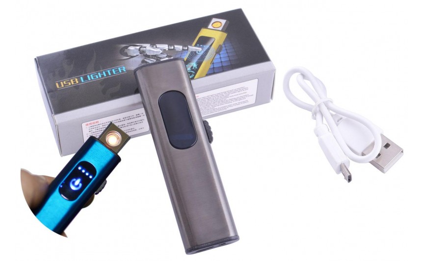 USB  зажигалка в подарочной упаковке Lighter (Спираль накаливания) №HL-59 Black