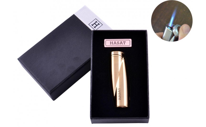 Зажигалка в подарочной коробке Hasat (Острое пламя) №4313 Gold