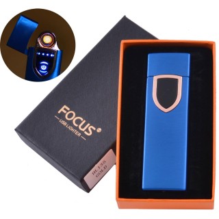 USB Запальничка в подарунковій коробці Focus (Спіраль розжарювання) №HL-135 Blue