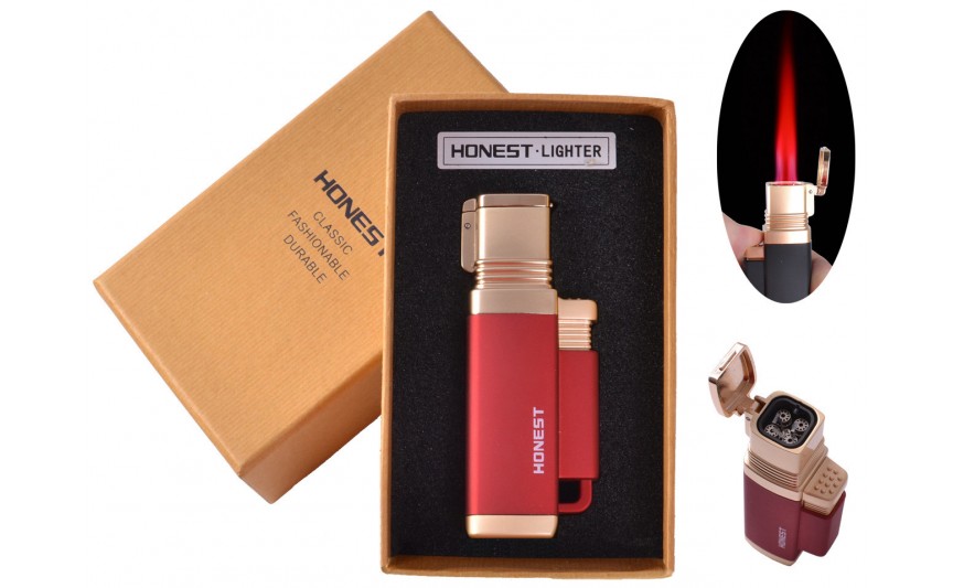 Зажигалка для сигар в подарочной упаковке Honest (Турбо пламя)  №3883-2